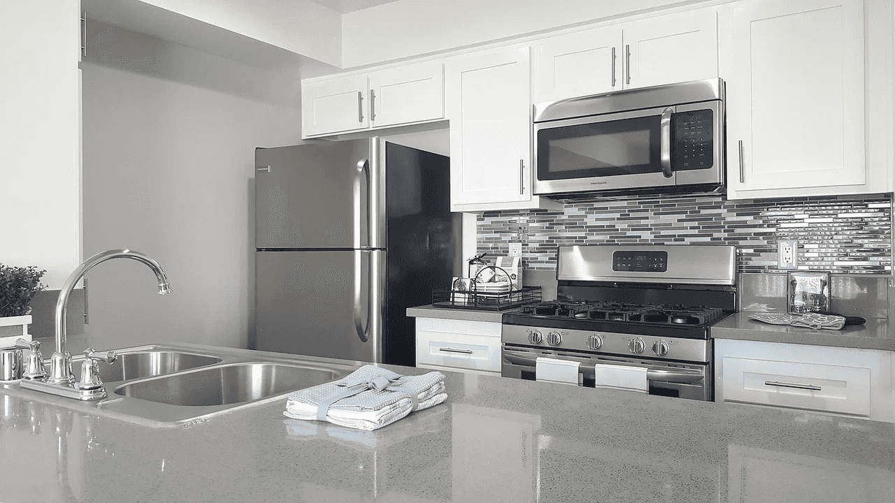 modern kitchen sink and countertop